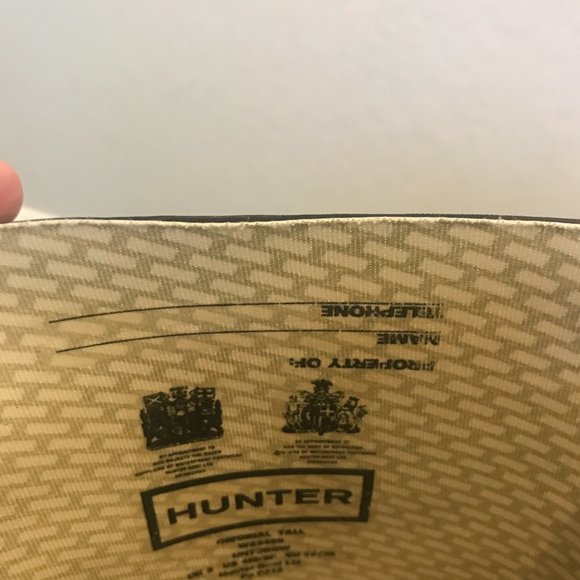 HUNTER Original Tall Matte Black Rain Boots _ Women's Size 5 BUNDLE w boot socks - Picture 7 of 8